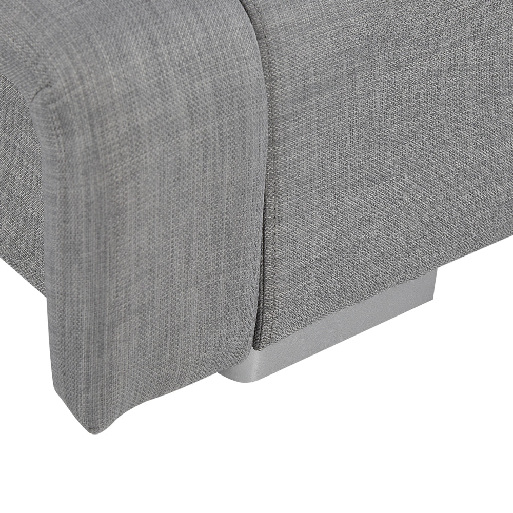Letto Imbottito Grigio con Rete a Doghe Cuciture Decorative 140 x 200 cm