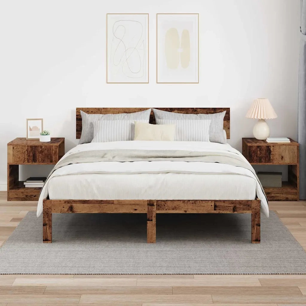 Tavolino 2 pz | Tavolo laterale Legno vecchio 40,5 x 40 x 45 cm