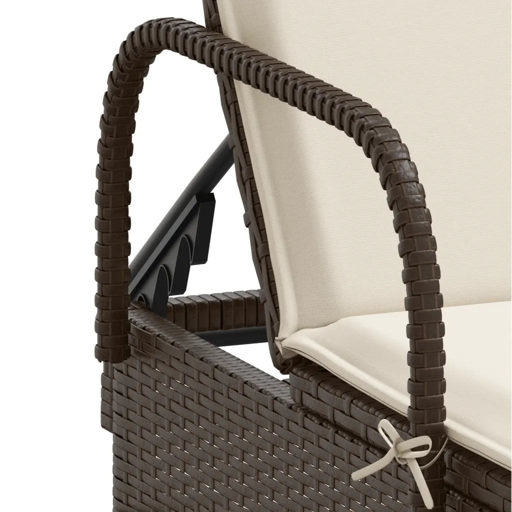 Lettini Prendisole 2 pz con Cuscini Marrone in Polyrattan 3261435
