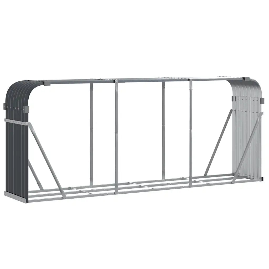 Portalegna Antracite 234x45x100 cm Acciaio Zincato 364565