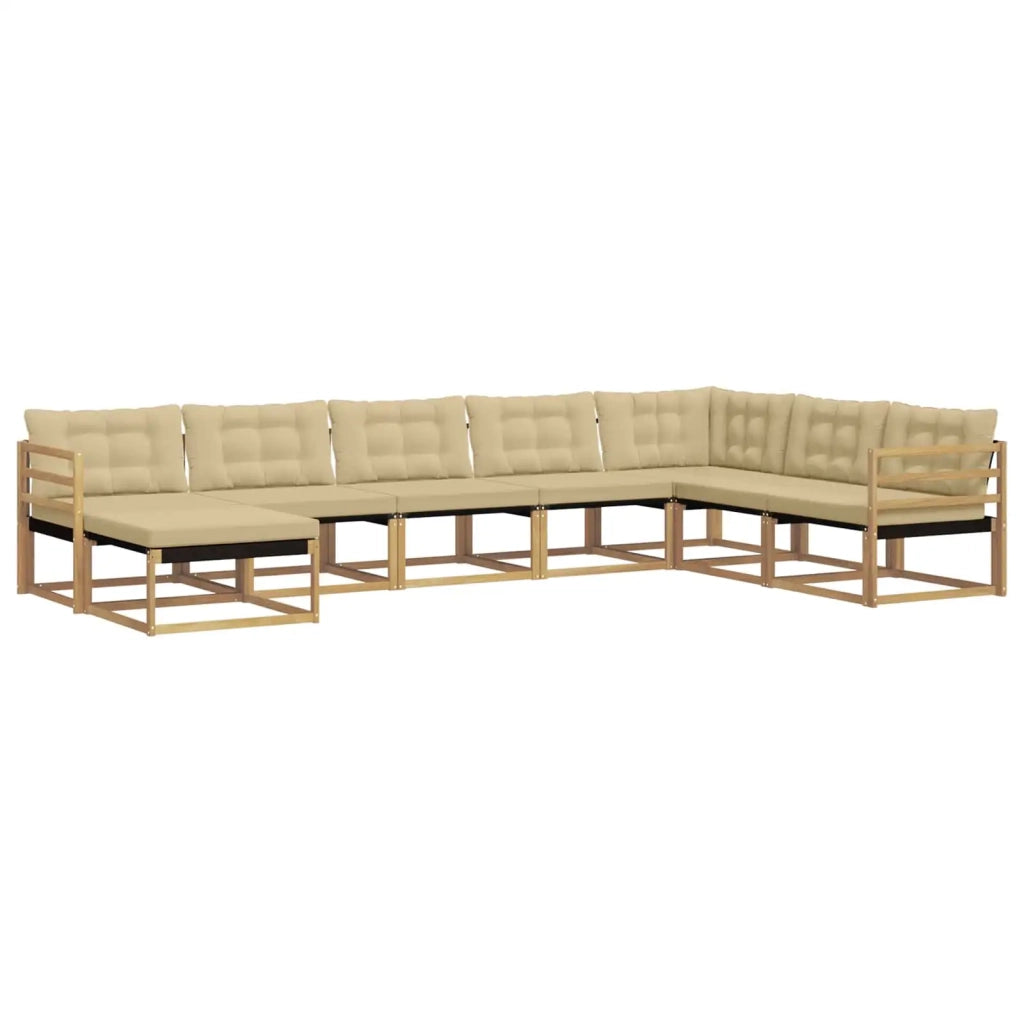 Set di divani da esterno 8 pz Bianco e Beige 3388963