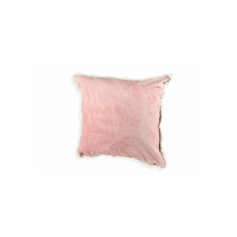 CUSCINO ARREDO CON FRANGE 65X65 CM IN COTONE E POLIESTERE