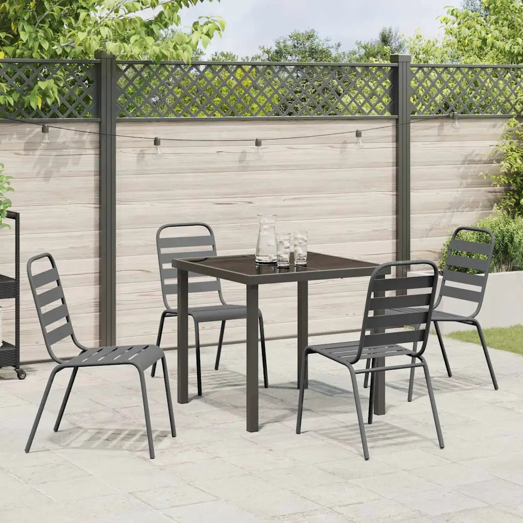 Set da Pranzo per Giardino 5 pcs Antracite