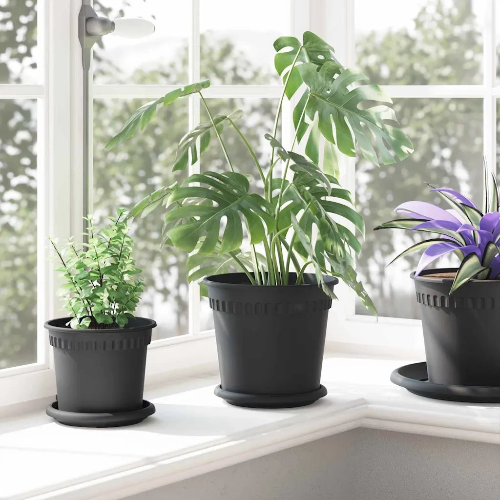 Vasi per Piante 6 pcs Nero Ø 19 x 16 cm Plastica 3403261