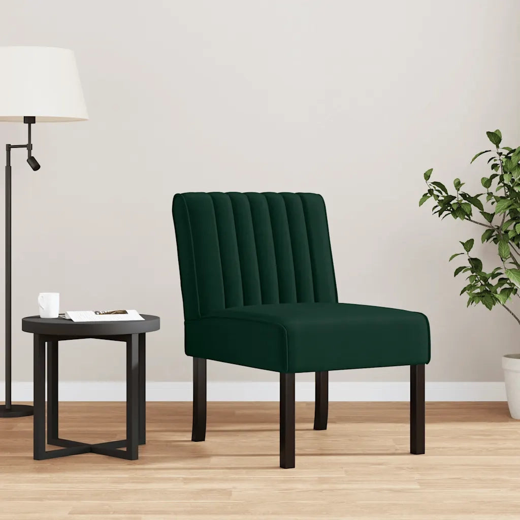 Poltrona | Sedia Pantofola Verde Scuro in Velluto