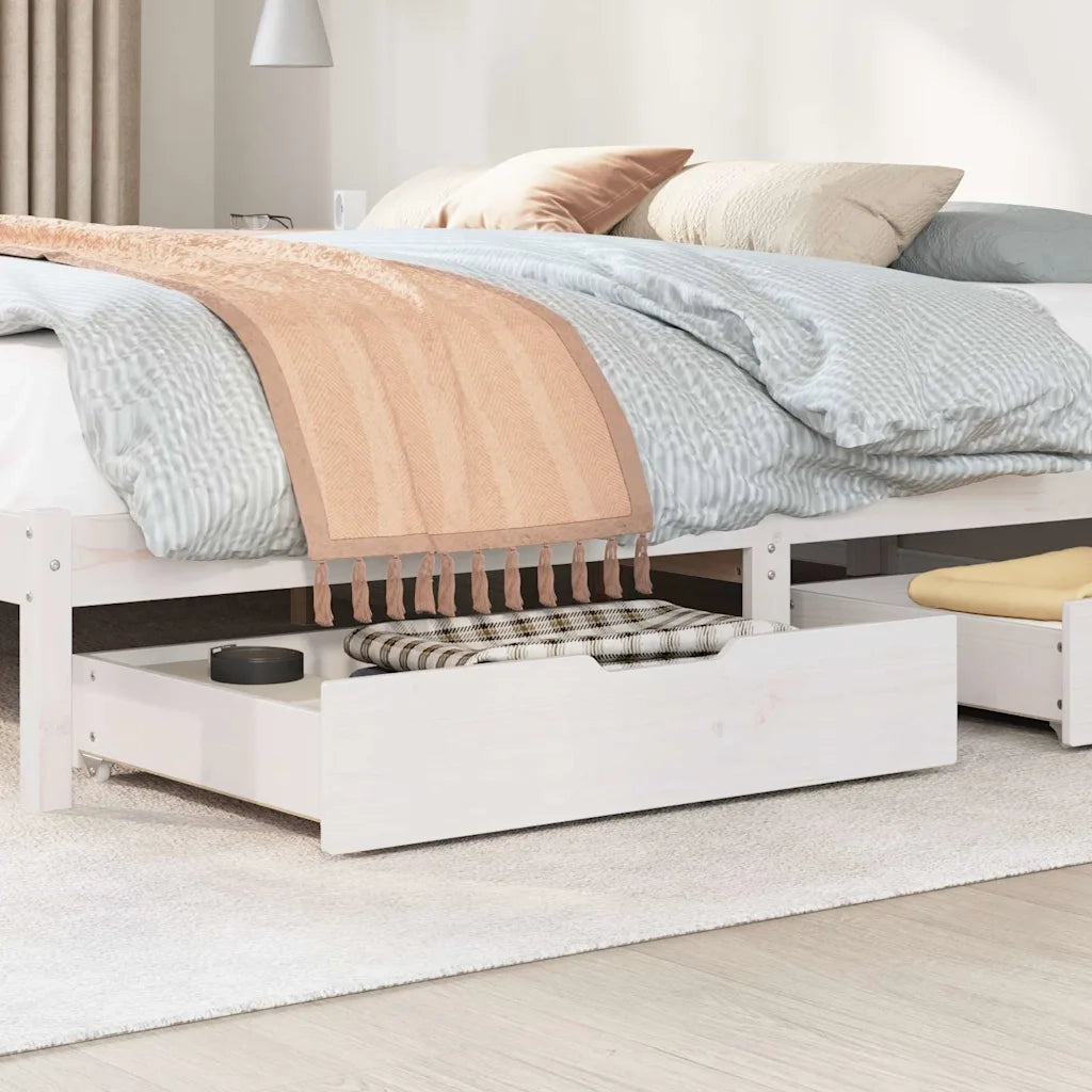 Cassettoni da Letto 2 pz Bianchi 85x55x17 cm in Legno di Pino 850927