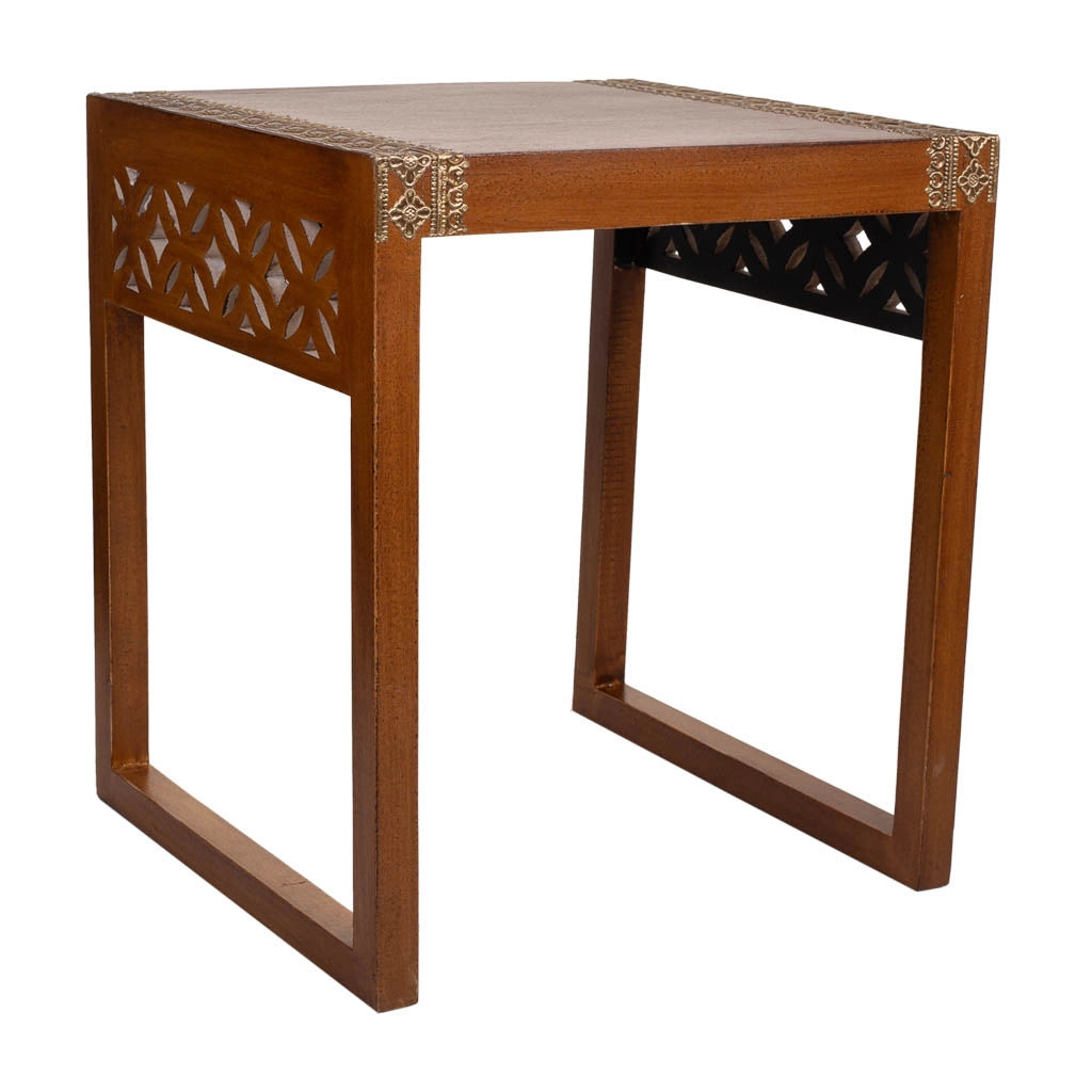 Tavolo in legno e metallo marrone 42x40x48 h