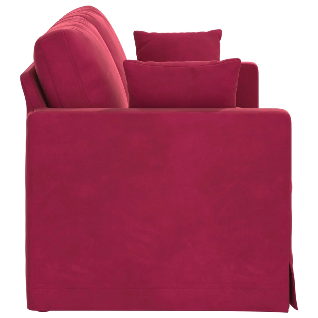 Divano Rosso Vino 158 x 78 x 80 cm Velluto 42024427