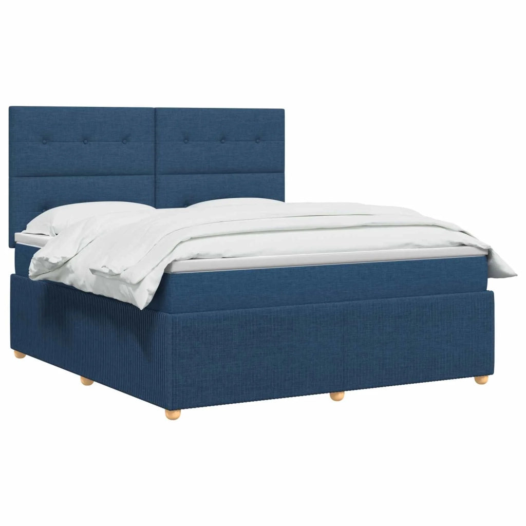 Letto box spring con materasso Blu 140 x 190 cm Tessuto 3454395