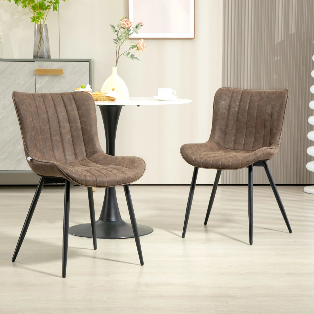 Sedia da pranzo design moderno imbottita ¨C Minimal ¨C marrone