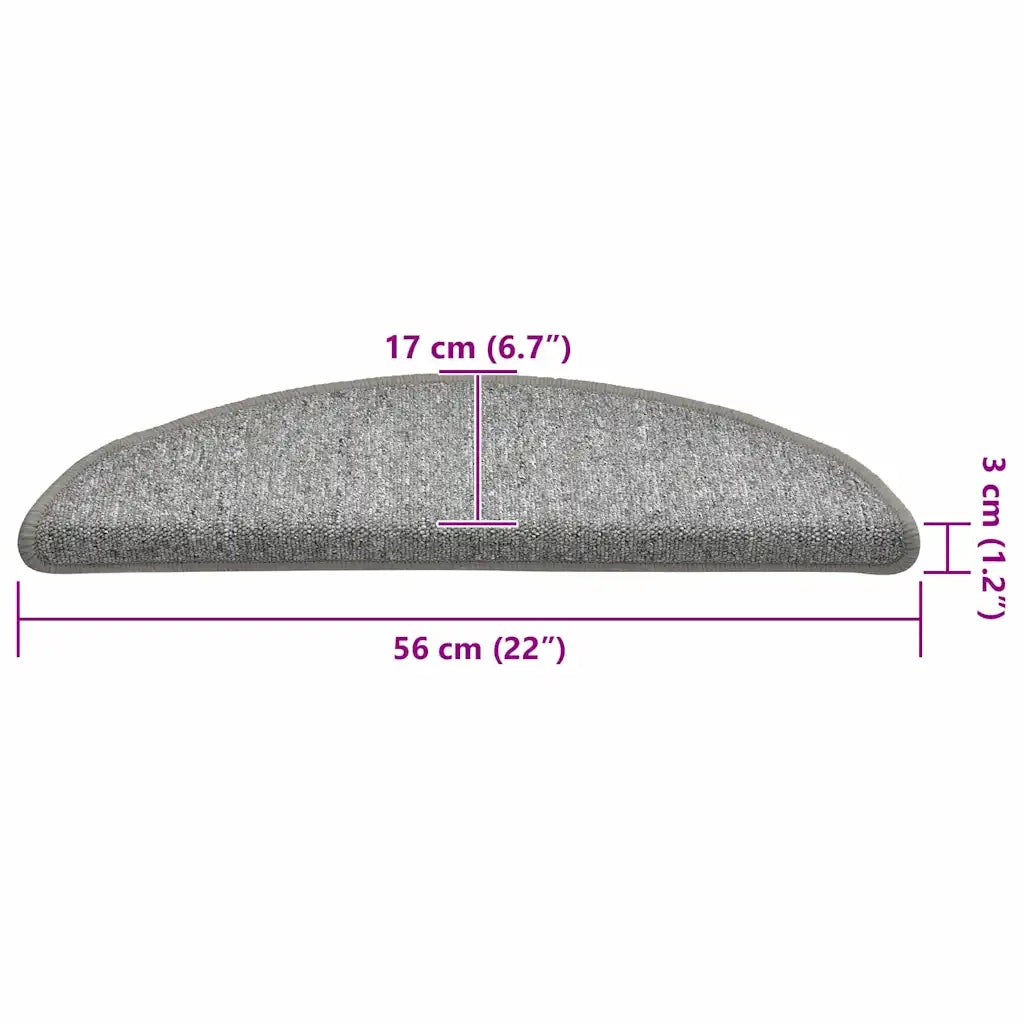 Tappetini per scale 30 pz 56x17x3 cm Grigio chiaro Semicircolari 3365746