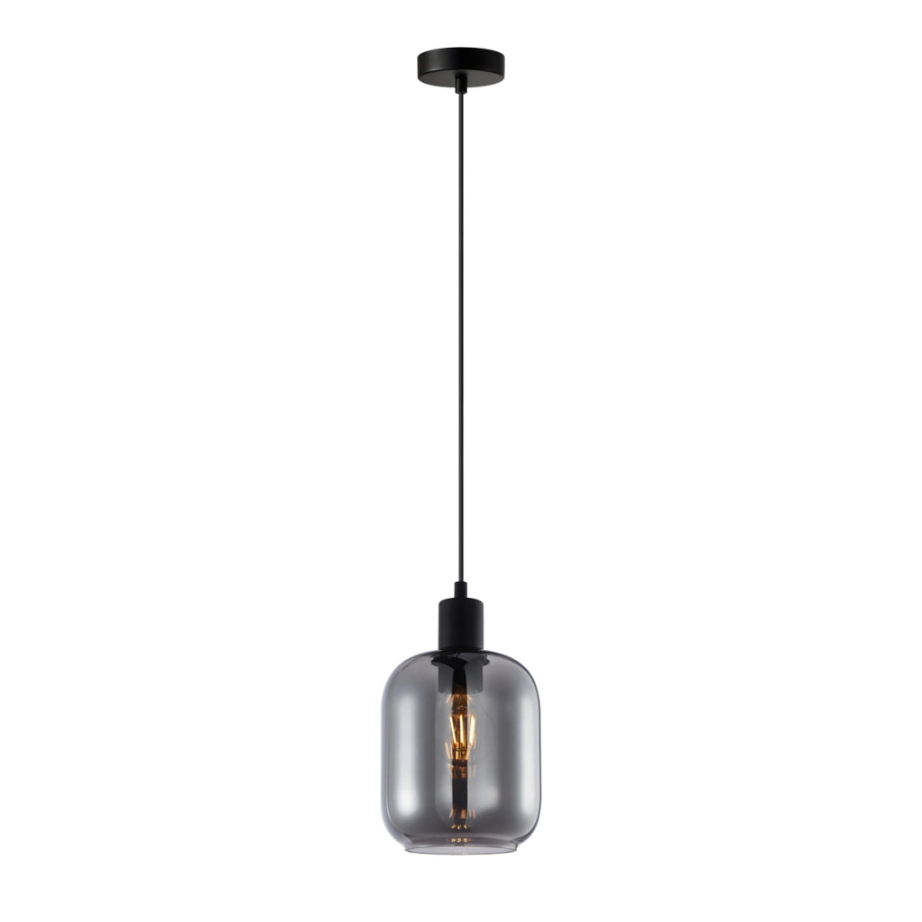 Lampada a sospensione Zona nera vetro fumé E27 Italux