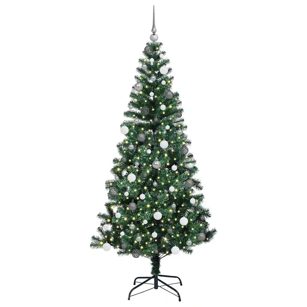 Albero di Natale artificiale con luci integrate Verde 210 cm 3396774