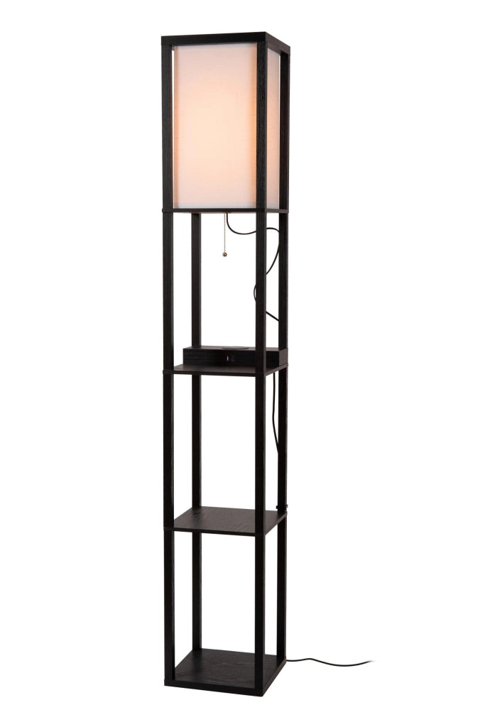 Lampada da terra MENNO Lucide E27 nero crema USB