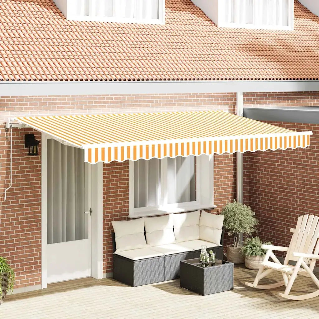 Tenda retrattile-Tenda parasole per balcone Giallo 350 x 200 cm Tessuto 136543