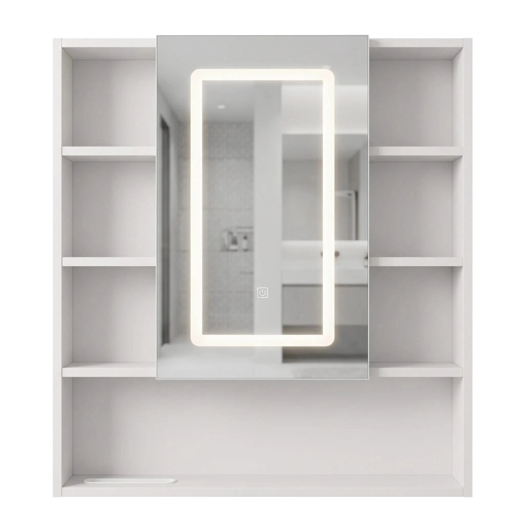 Armadietto Con Specchio Led Rea Luna 70x80cm