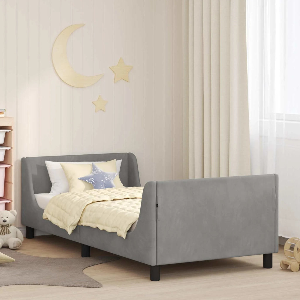 Struttura letto Bambini | Letto Infantile | Lettino con testata Grigio Chiaro 90 x 200 cm