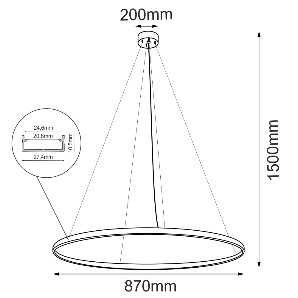 Lampada sospesa Shilo Agari anello oro Ø87 LED 54W