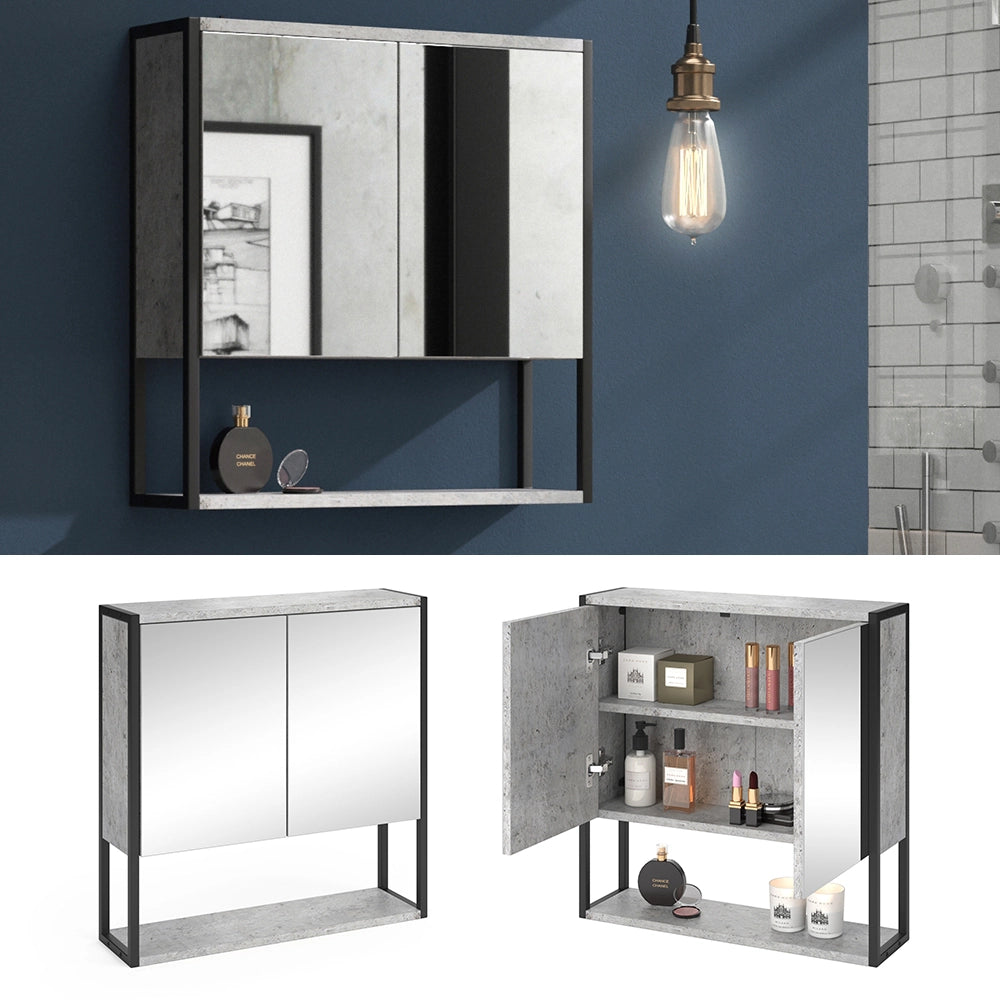Vicco Specchio contenitore bagno Calcestruzzo 60 x 60.6 cm