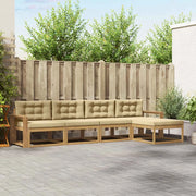 Set di divani da esterno 4 pz Bianco e Beige Poliestere 3386312