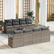 Set di divani con cuscino 7 pcs Grigio polyrattan