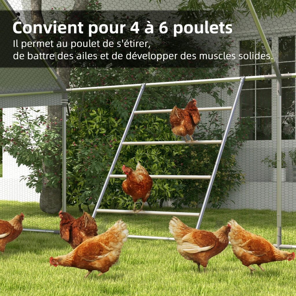 Perchiera per Galline 4 Livelli ¨C Minimal ¨C Legno e Metallo 140x86x2.5 cm