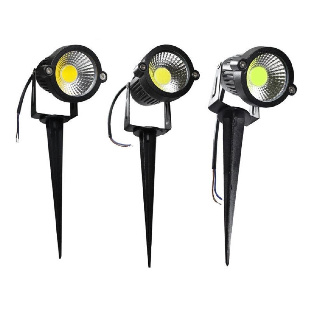 Trade Shop - Faretto Led Cob 5 W Picchetto Esterno Giardino Es06 Luce 4000k 6500k 3000k Verde -
