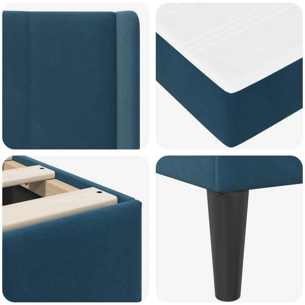 Struttura letto con materasso Blu 80 x 200 cm Velluto 3414830