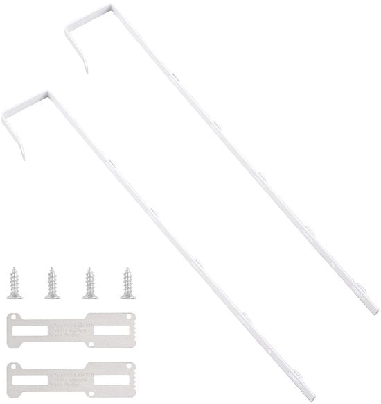 Impianto di supporto per specchio per porta - Set di sosteggi e beugoli per specchio - Hanger e beugoli per specchio - Regolabile in altezza - Copertura protettiva - Specchio per porta