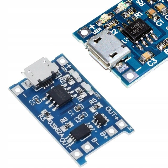Caricabatterie LI-ION Micro USB 5V 1A – Protezione Scarica | Precisione 1,5% | Indicatori LED, Ricarica Sicura Batterie