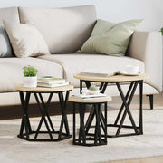 Tavolo Laterale Nesting 3 pcs Rovere Sonoma 868256