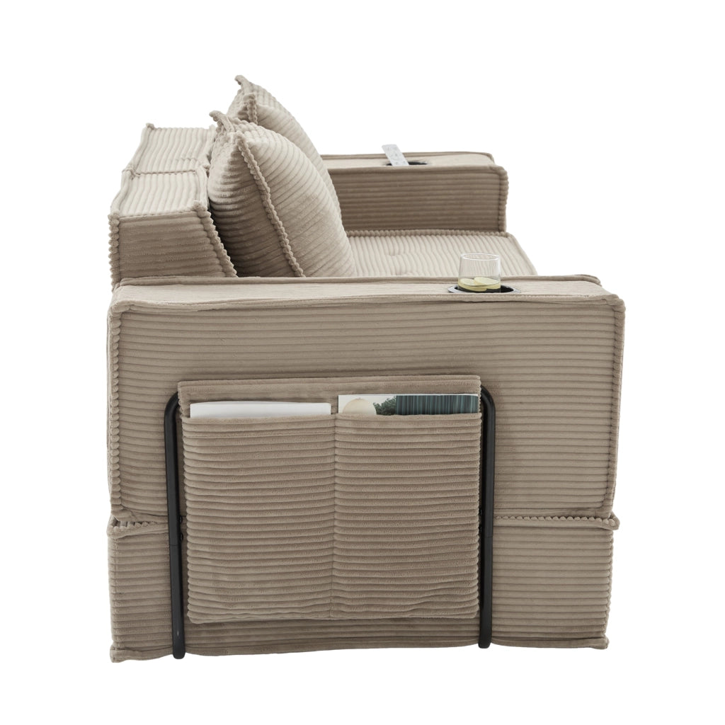 Divano Letto 2 Posti con Poggiapiedi e Cuscini ¨C MINIMAL ¨C Tessuto