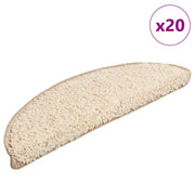 Tappetini per scale 20 pz 56x17x3 cm Crema Semicircolari 3365841
