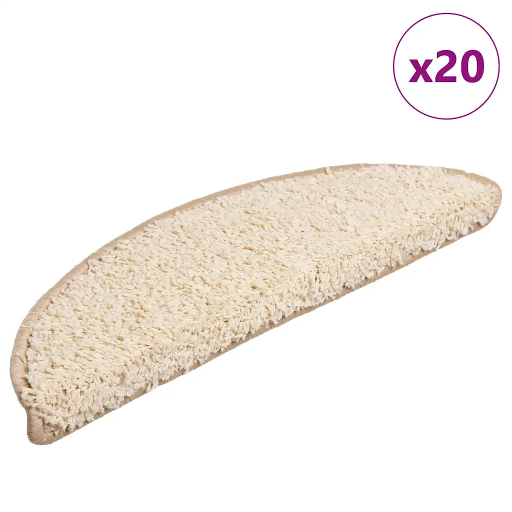 Tappetini per scale 20 pz 56x17x3 cm Crema Semicircolari 3365841