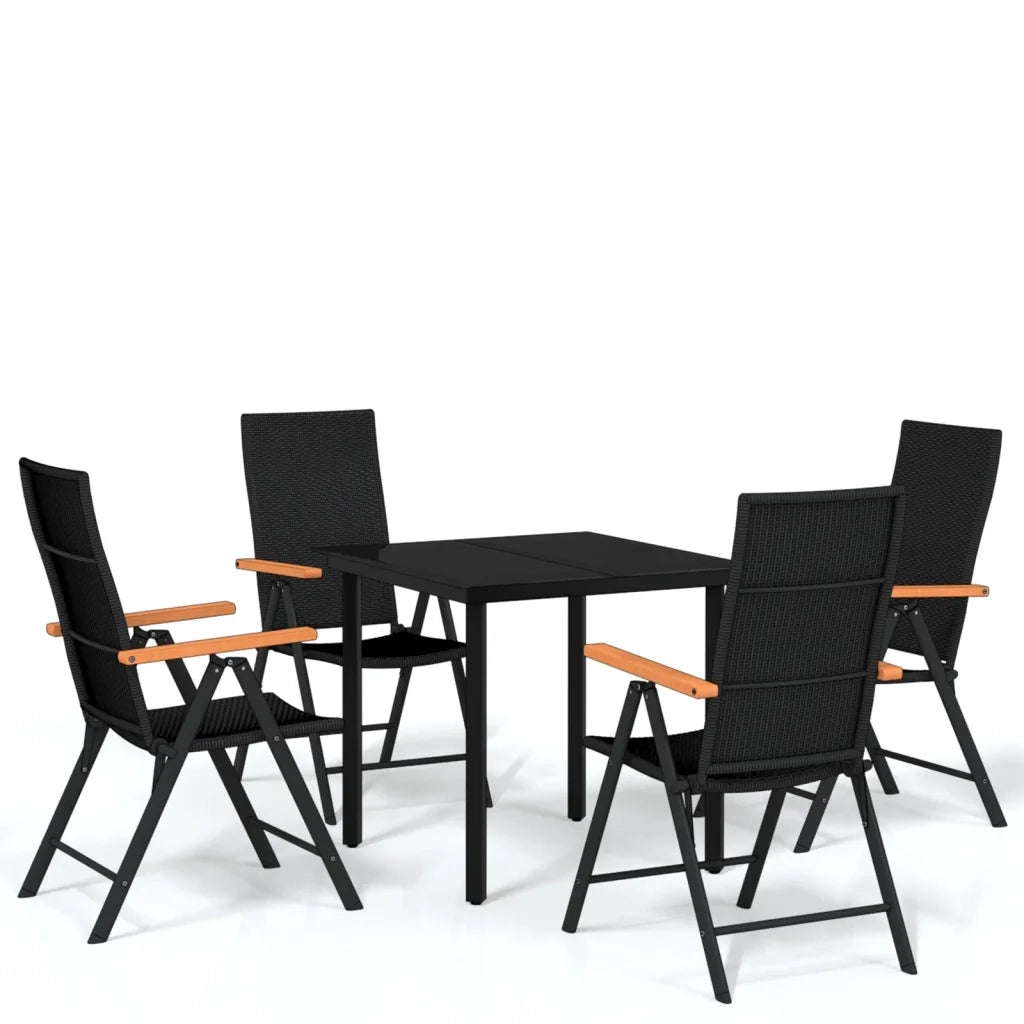 Set da Pranzo da Giardino 5 pz Nero 3099114