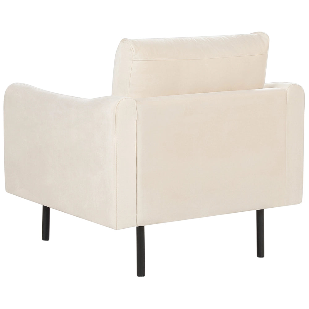 Poltrona moderna in velluto Beige chiaro con gambe nere Stile Retrò Moderno