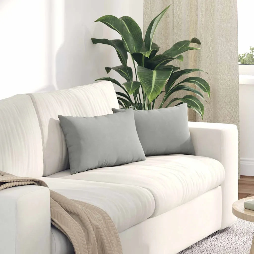 Cuscini da Divano 2 pcs Grigio chiaro 50 x 30 cm Tessuto 42013640