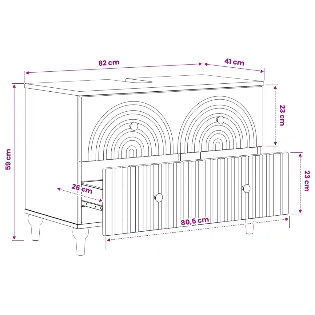 Armadio per Lavabo da Bagno ALKMAAR Legno antico 896143