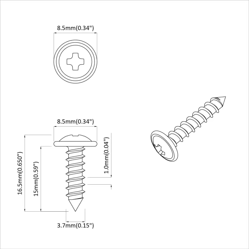 Vite 12 pcs Argento M4 x 16 mm Acciaio 864518