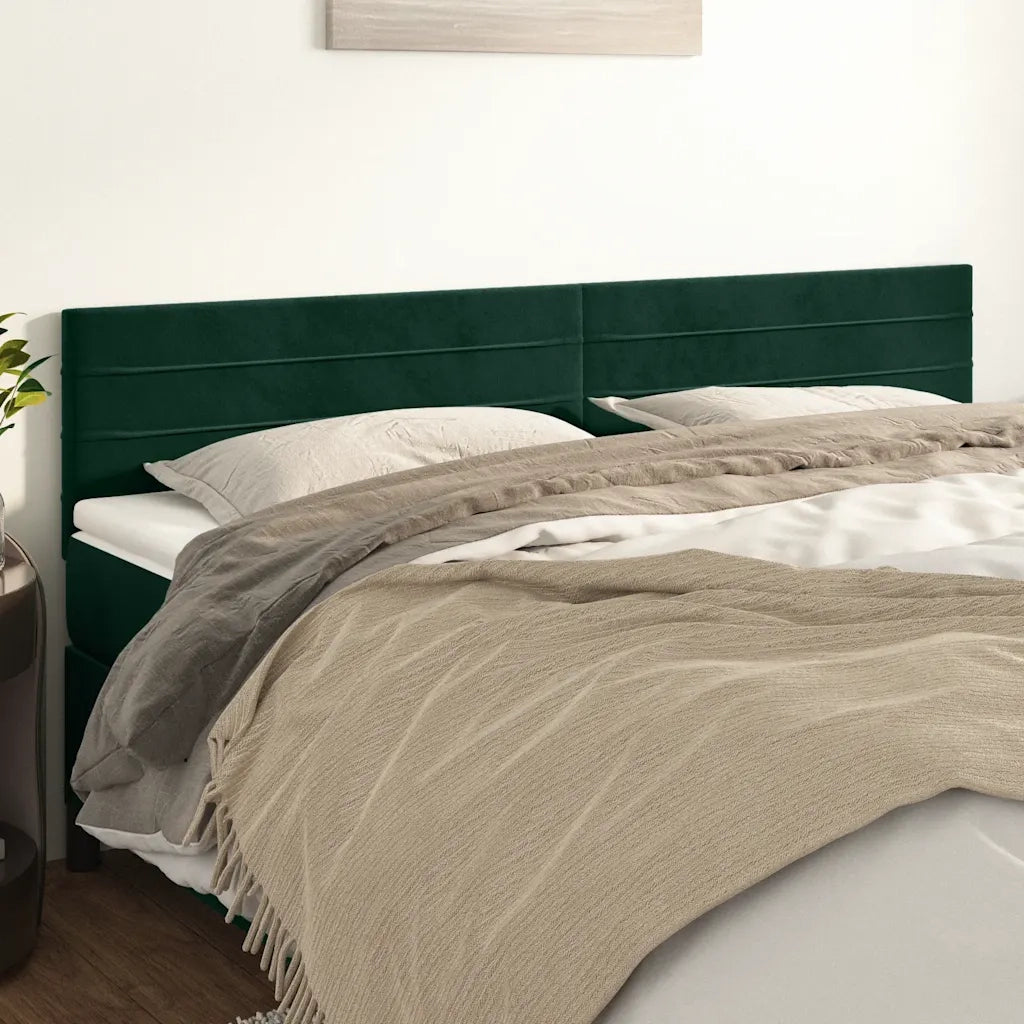 Testiera Verde Scuro 160x5x78/88 cm in Velluto 346169