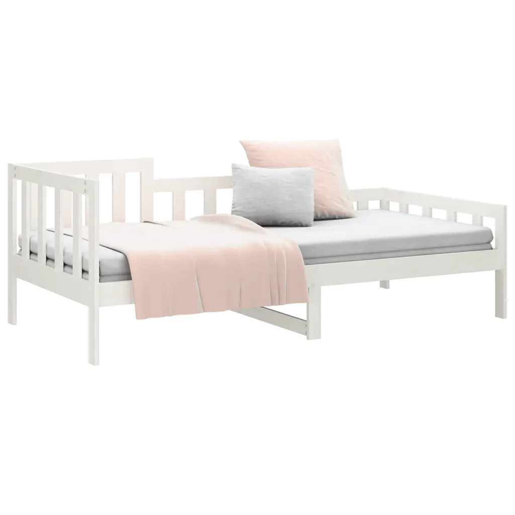 Dormeuse senza Materasso Bianca 80x200 cm Legno Massello Pino