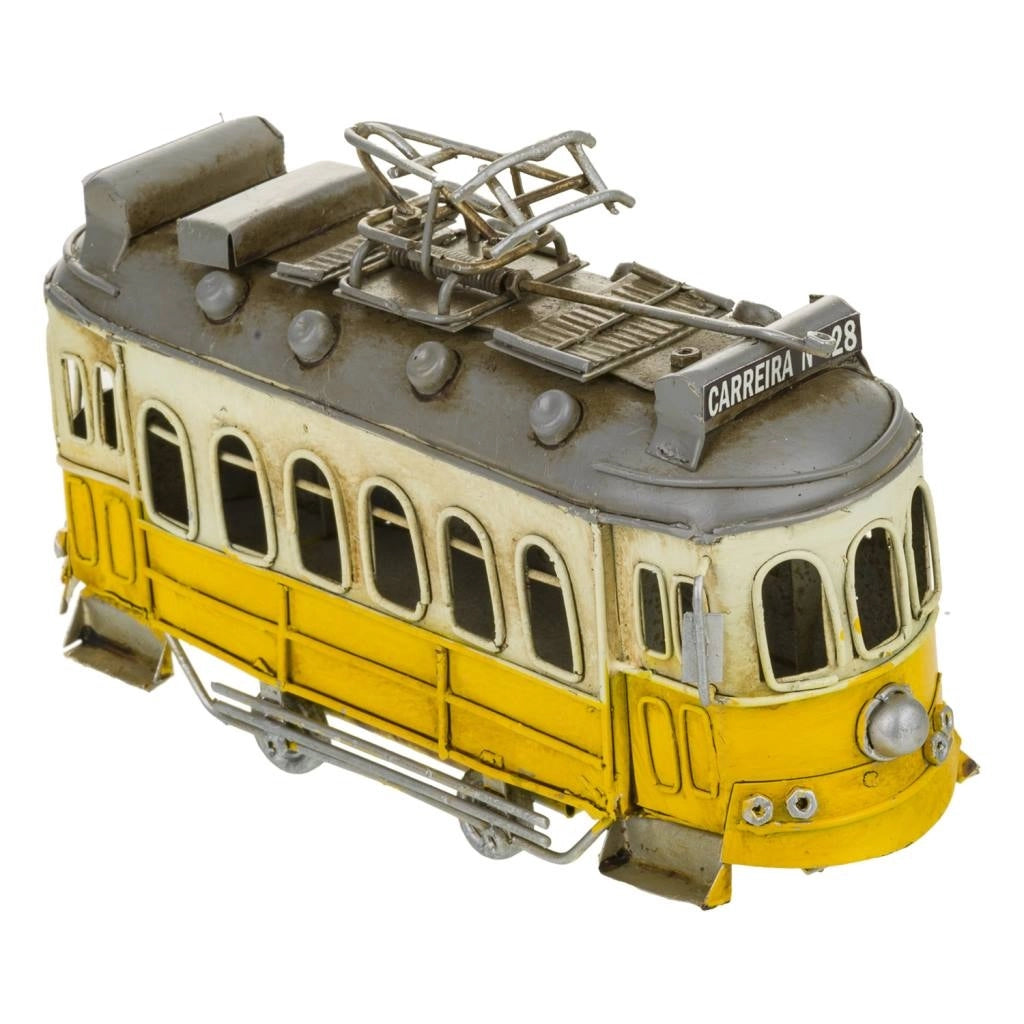 Tram in metallo giallo 16,5x5,2x9,5h