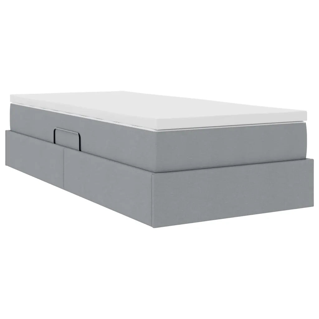 Letto con contenitore e materasso Grigio chiaro 100 x 200 cm 3370206