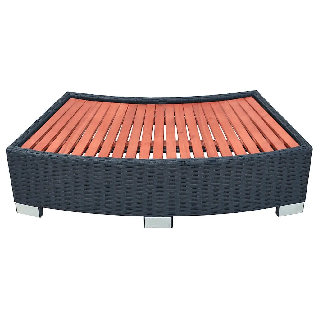 Scalino per Spa in Polyrattan 92x45x25 cm Nero 42700