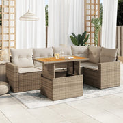 Set Divano da Giardino 6 pz con Cuscini Beige in Polyrattan 3327040