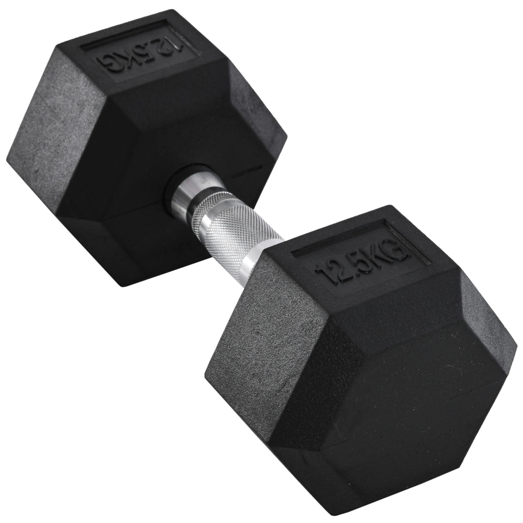 Manubrio Esagonale 12.5 kg ¨C Xylo ¨C Impugnatura Zigrinata Antiscivolo Nero
