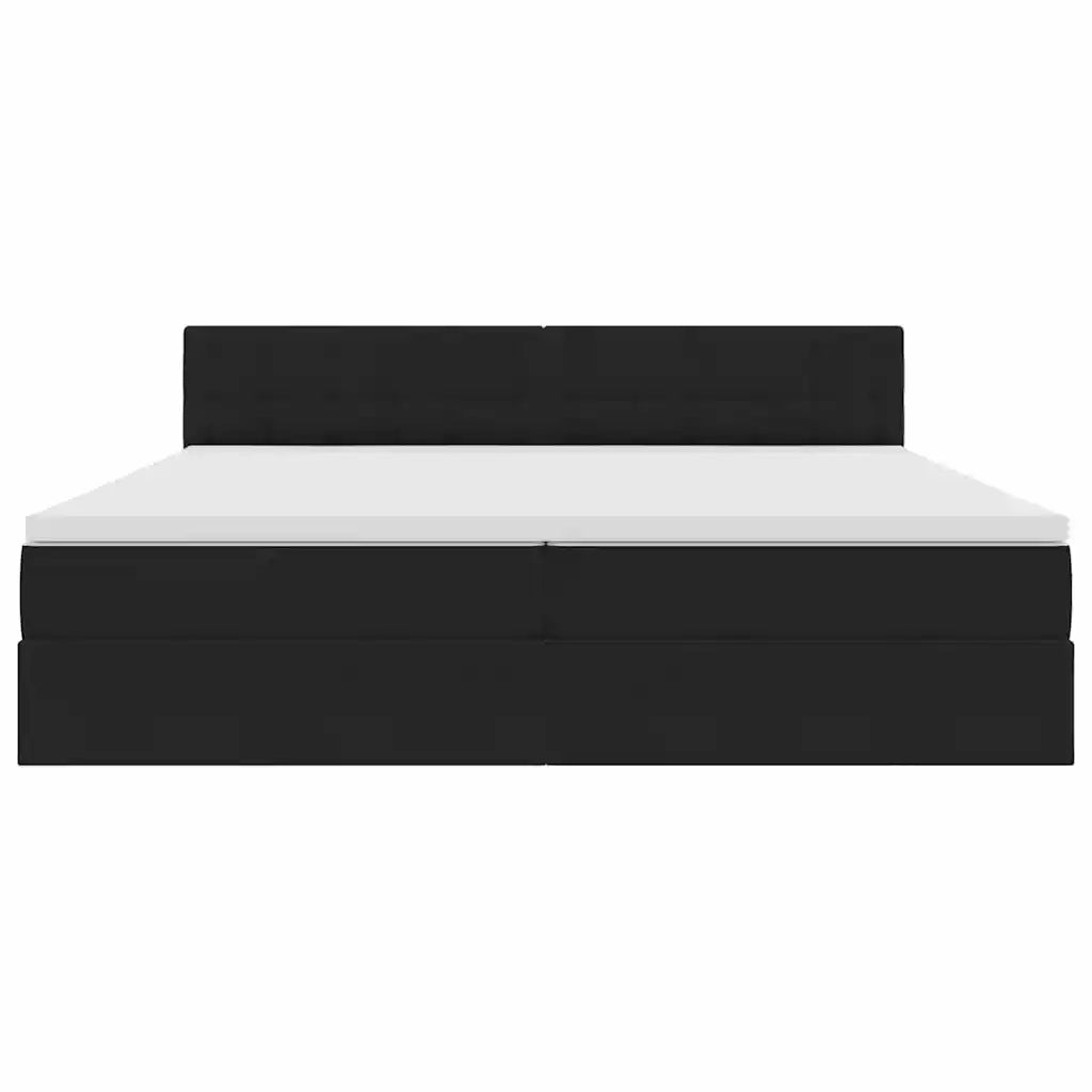 Letto con Contenitore con materasso Nero 200 x 200 cm Velluto