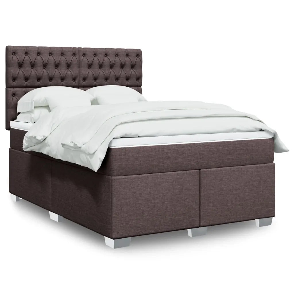 Giroletto a Molle con Materasso Marrone Scuro 160x200cm Tessuto 3290549