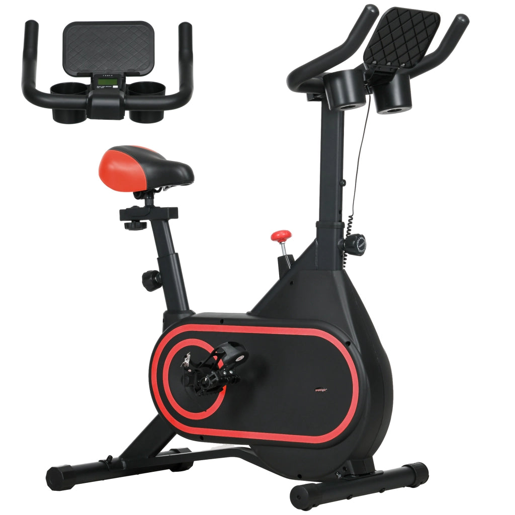 Bicicletta da camera con volano 4 kg ¨C Minimal ¨C Rosso e nero
