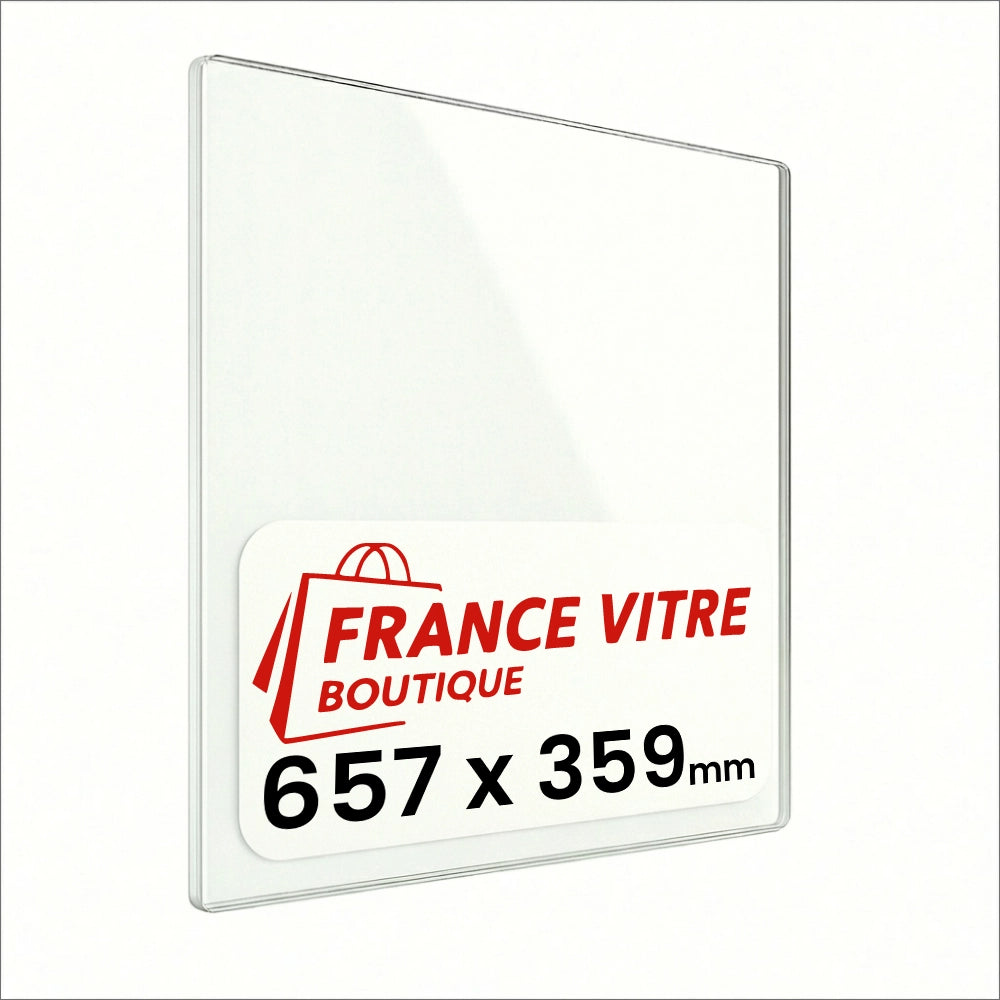 657 x 359 x 4 mm - Vetro per stufa a legna - vetro camino di ricambio - vetro per caminetto resistente al fuoco - France Vitre
